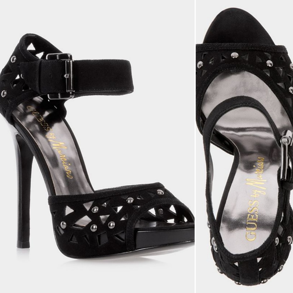 Guess by MARCIANO BALINDA Suede Studded Heels 5.5